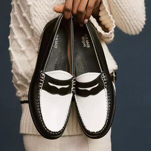 G.H.BASS Women's Whitney Loafer Flats in black and white